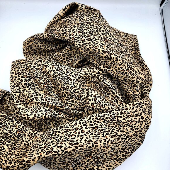 Leopard Print Silk Women's Blazer By Silk Land Loose Fit Size 2X - Picture 9 of 12